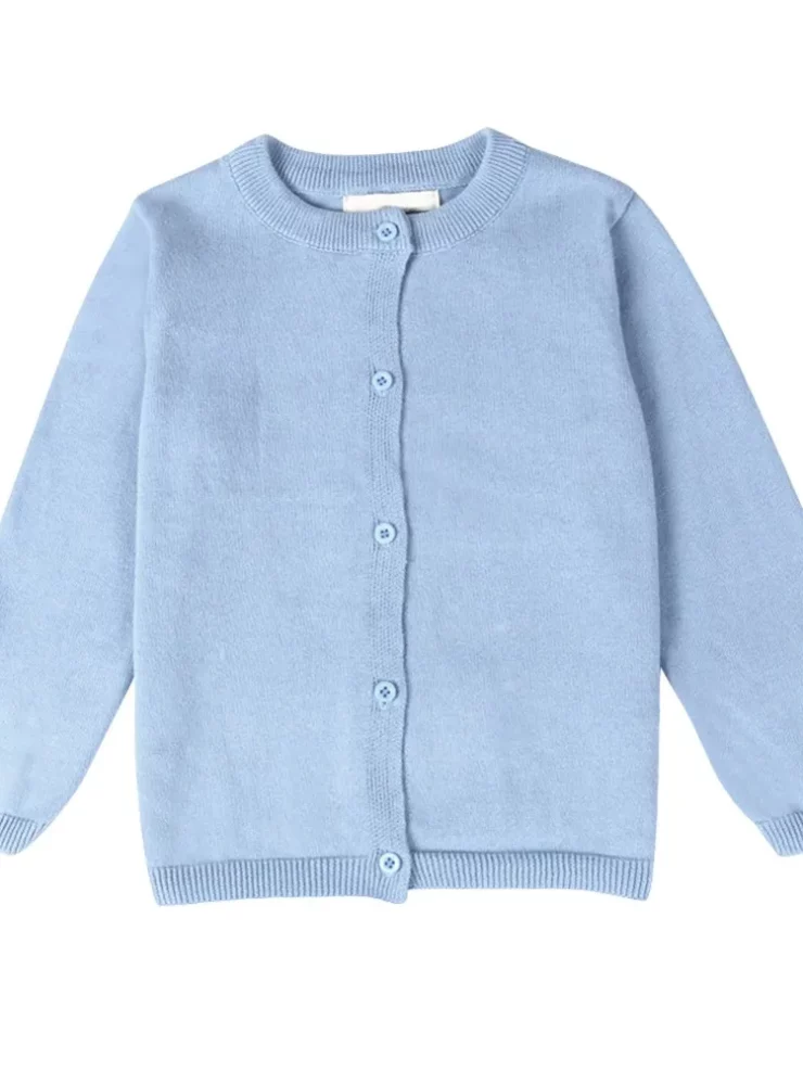Cardigan couleur unicolore en coton pour fille
