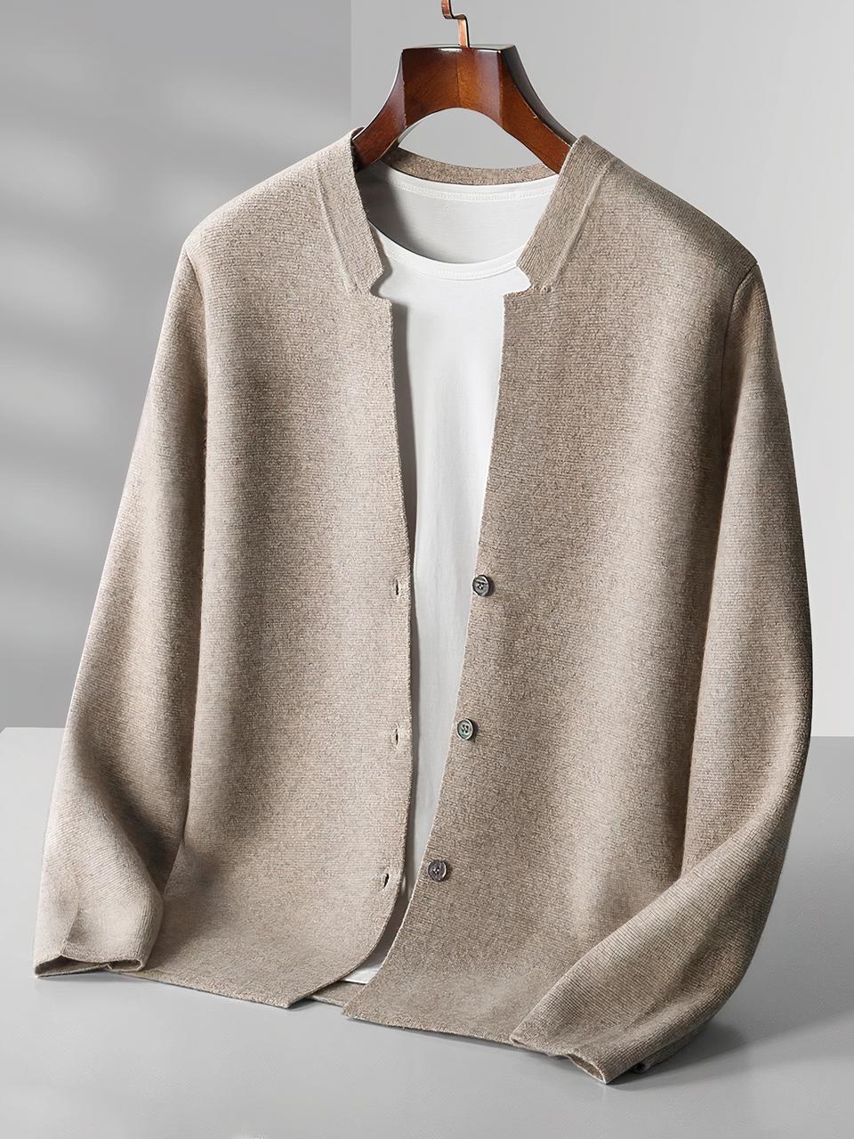 Cardigan en laine mérinos coupe moderne Cardigan coupe moderne beige laine